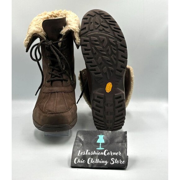 UGG Men's Brown Leather Adirondack lll Distressed Sheepskin Boots Size 10.5 3198 - Picture 3 of 16